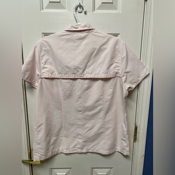 LLBean Shirt Womens  Large Short Sleeve Pockets Vented Quick Dry Pink - Picture 4 of 7